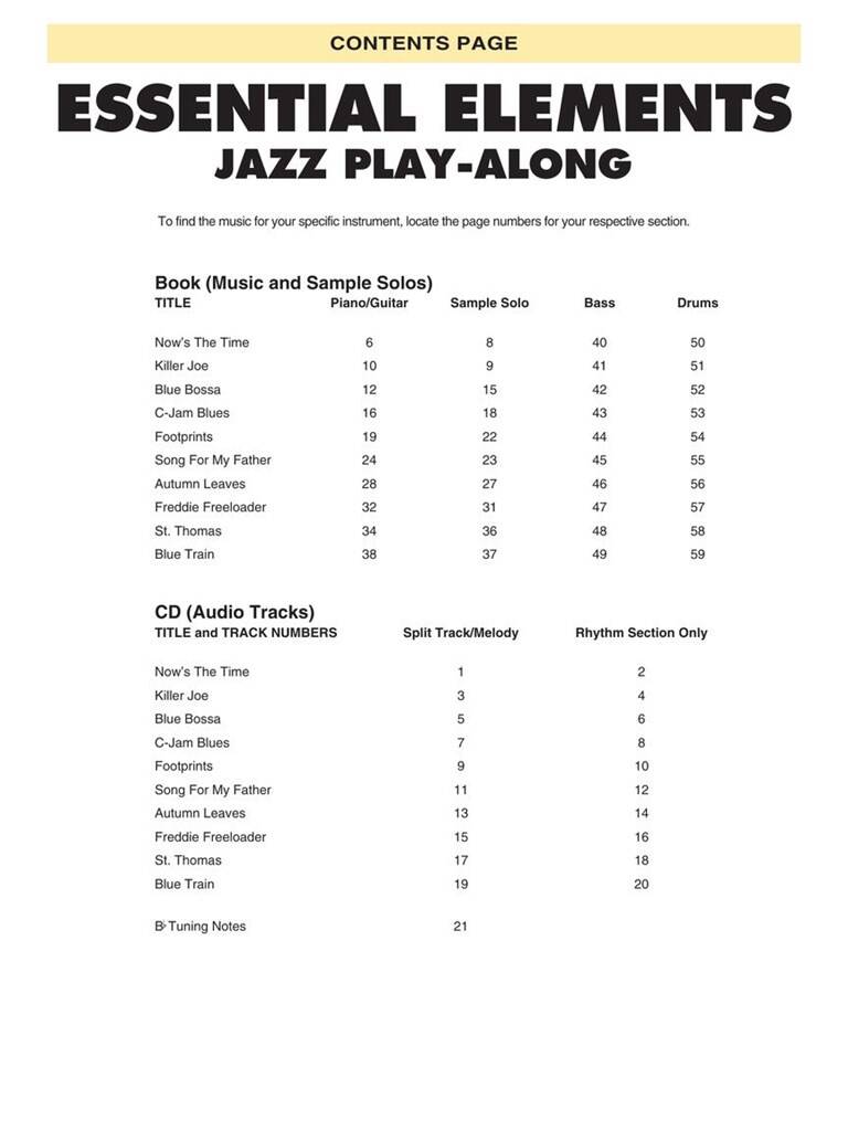 Essential Elements Jazz Play-Along -Jazz Standards